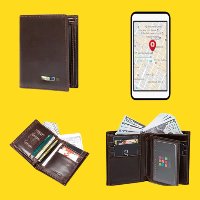 ⁦محفظة الجلد الأصلية الأنيقة المضادة للسرقة يدعم البلوتوث وتقنية التتبع Gps⁩ - الصورة ⁦4⁩